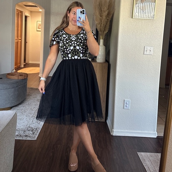 Jessakae Tulle Embroidered Clara Knee Length Dress - Picture 5 of 13